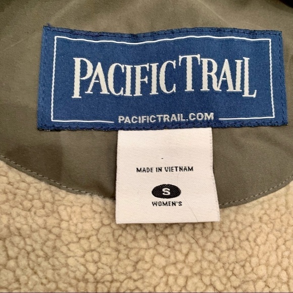 Pacific Trail Jacket Adult Size Small Olive Green Sherpa Lined Bomber Women - Picture 7 of 8